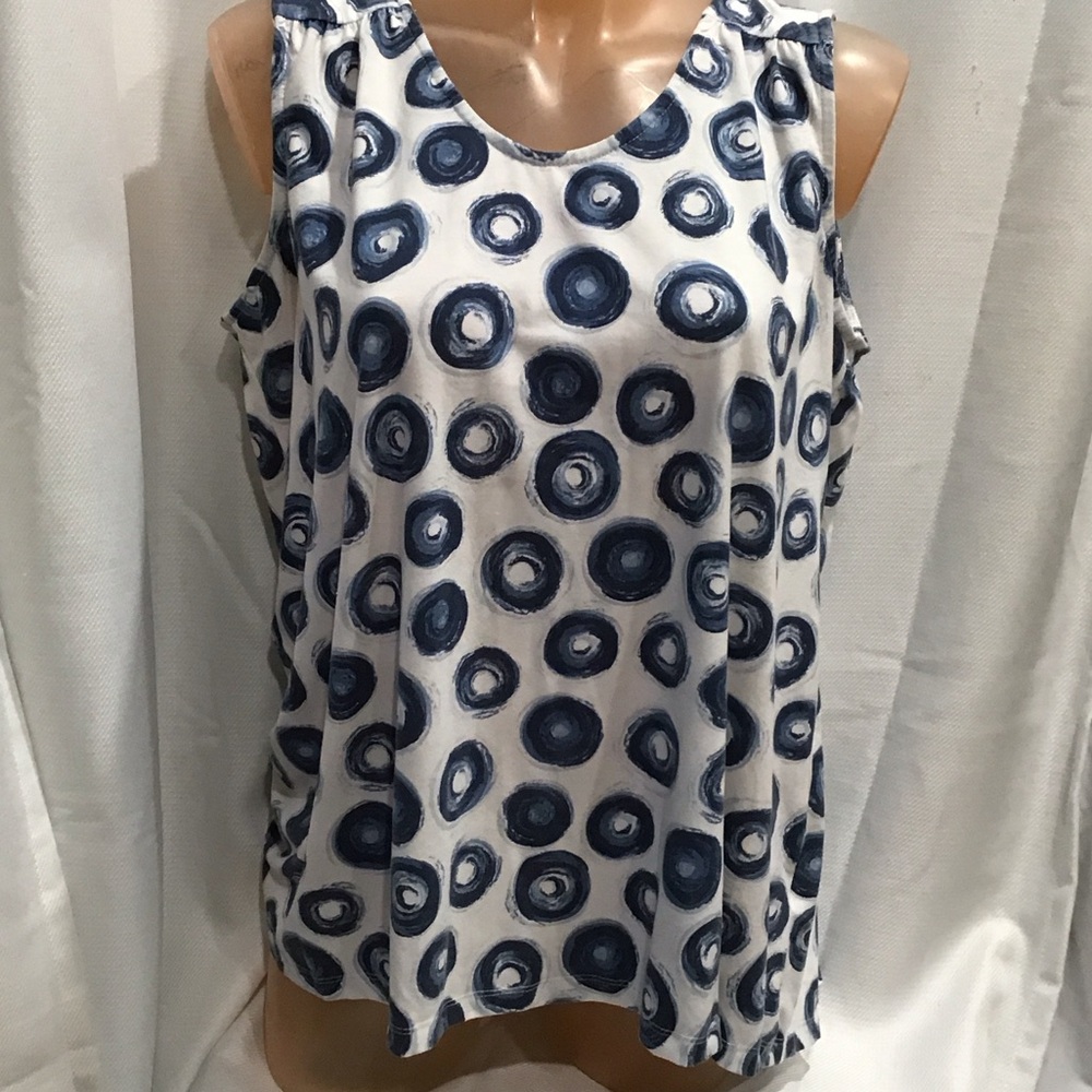 Northern Reflections Navy and White Patterned Tank Top